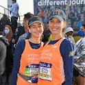 Grace Burns, left, and mother Christy Turlington, right, after the NYC Marathon. Turlington just sha...