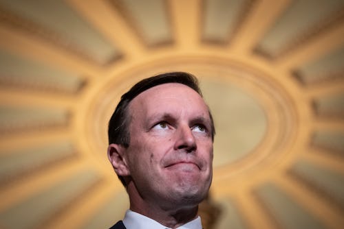 WASHINGTON, DC - JUNE 7: Sen. Chris Murphy (D-CT) speaks to reporters about ongoing negotiations abo...