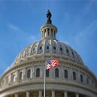 Washington, D.C., United States - December 4, 2011:  Close-up of the dome of the United States Capit...