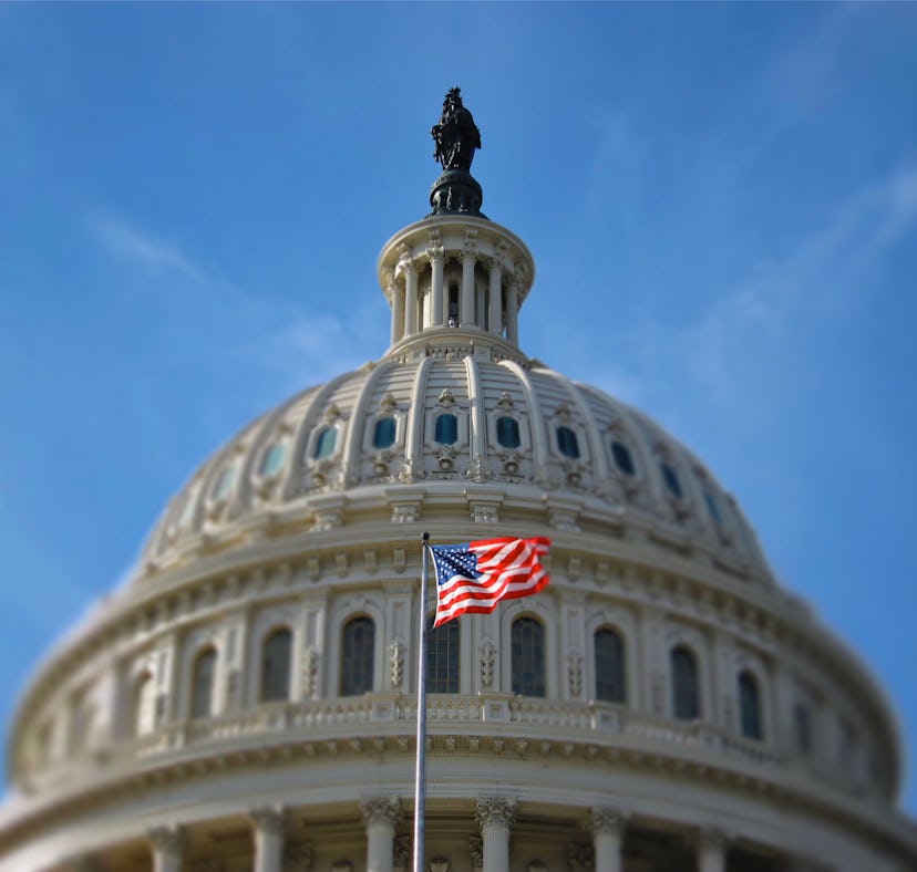 Washington, D.C., United States - December 4, 2011: Close-up of the dome of the United States Capit...