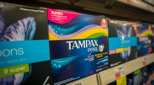 Packages of Tampax brand tampons on a drugstore shelf in New York on Wednesday, February 10, 2016. A...