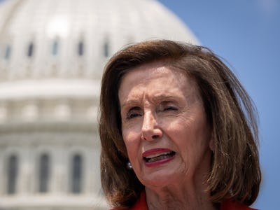 WASHINGTON, DC - JUNE 8: Speaker of the House Nancy Pelosi (D-CA) speaks during a news conference an...