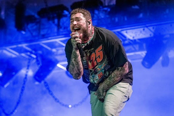CHICAGO, ILLINOIS - JULY 31: Post Malone performs at the 30th Anniversary of Lollapalooza at Grant P...