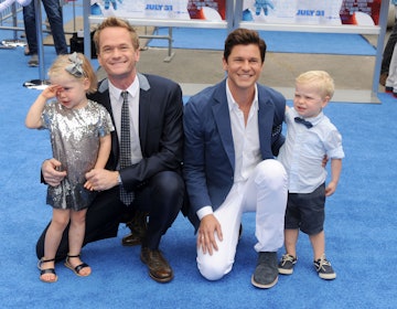 Actor Neil Patrick Harris, David Burtka and kids Harper Grace and Gideon Scott arrive at the Los Ang...