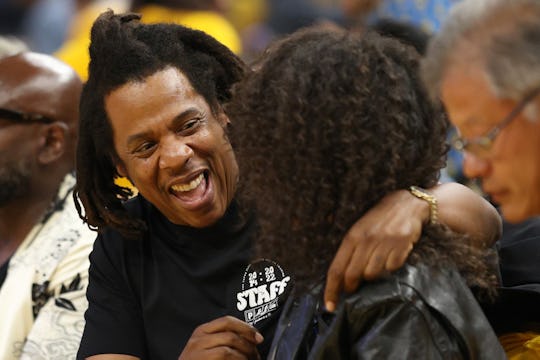 SAN FRANCISCO, CALIFORNIA - JUNE 13: Rapper Jay-Z hugs his daughter Blue Ivy Carter during the secon...