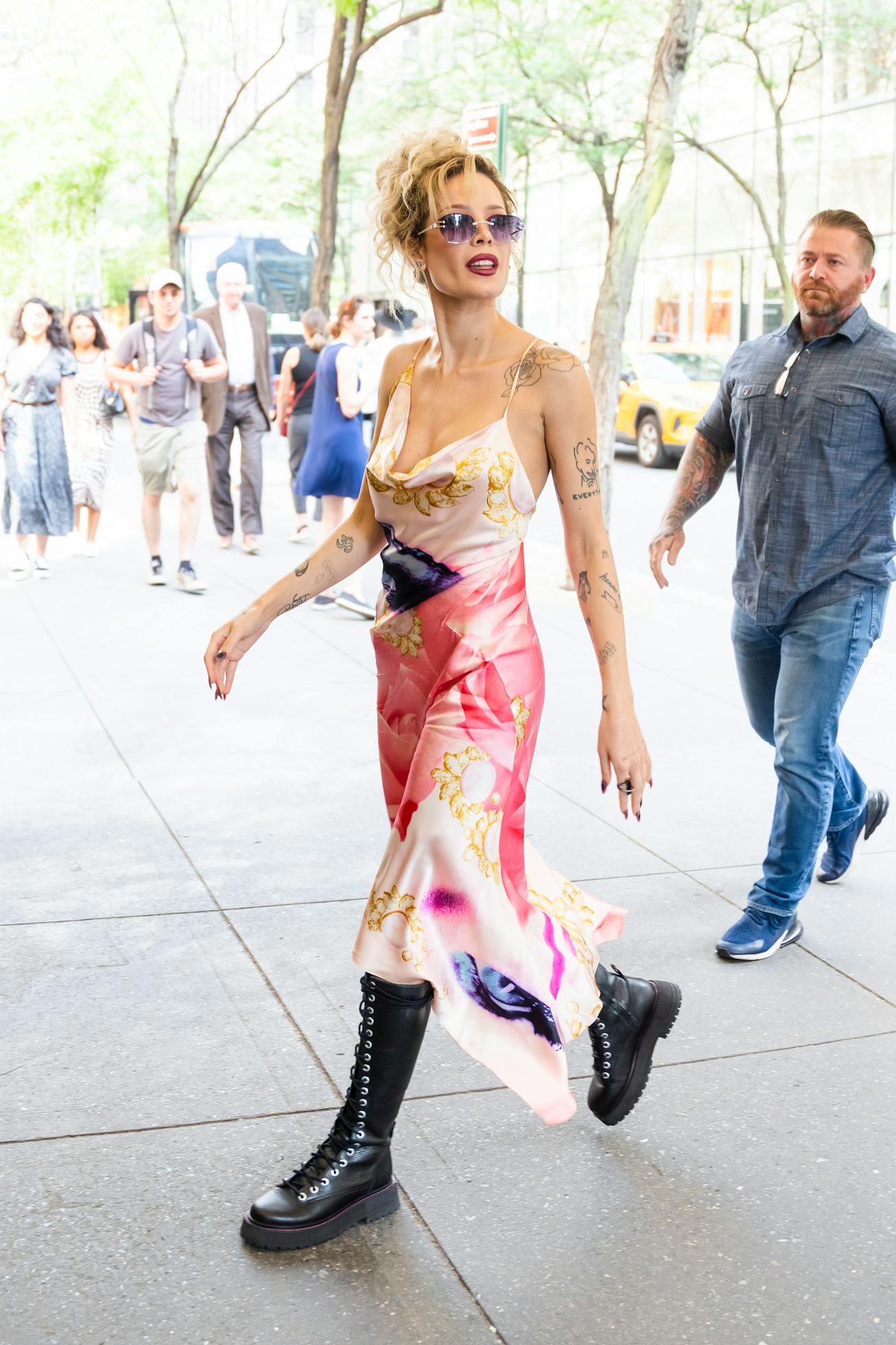 NEW YORK, NEW YORK - JUNE 13: Halsey is seen in Midtown on June 13, 2022 in New York City. (Photo by...