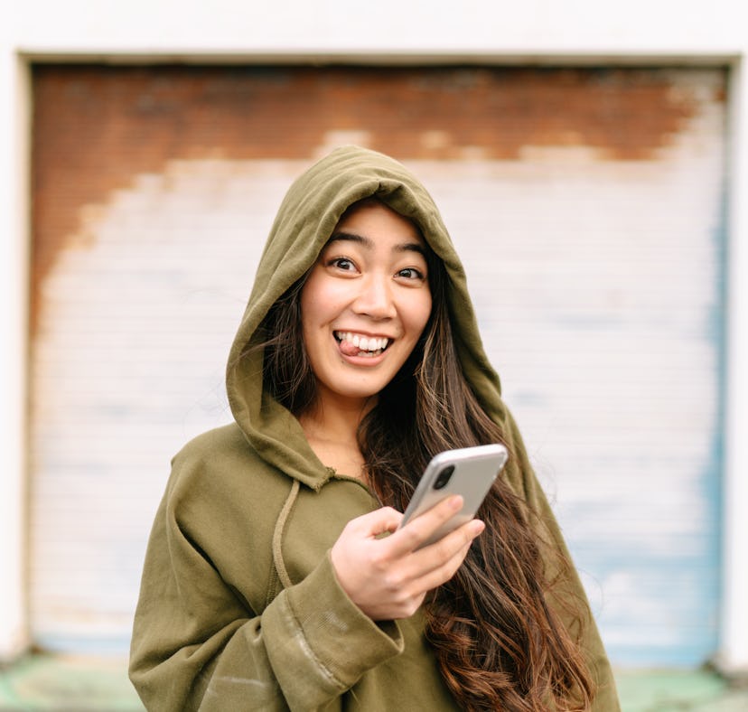 Portrait of a Gen Z woman who has a crush on her best friend's sibling