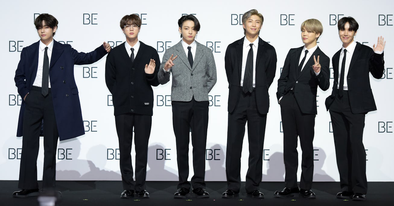 SEOUL, SOUTH KOREA - NOVEMBER 20: BTS during BTS's New Album 'BE (Deluxe Edition)' Release Press Con...