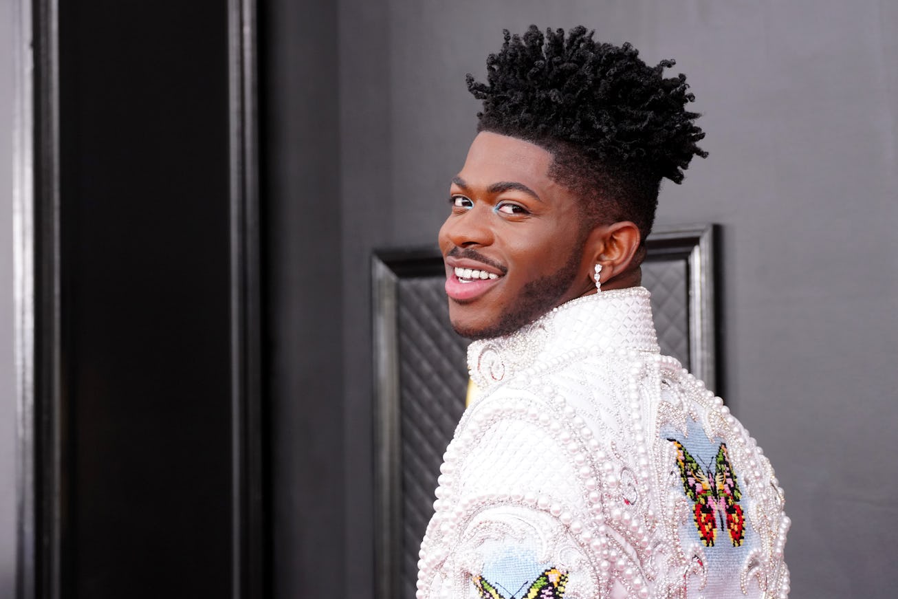 LAS VEGAS, NEVADA - APRIL 03: Lil Nas X attends the 64th Annual GRAMMY Awards at MGM Grand Garden Ar...