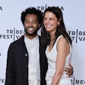 Katie Holmes and her boyfriend Bobby Wooten III cuddled up as they attended the "Alone Together" pre...