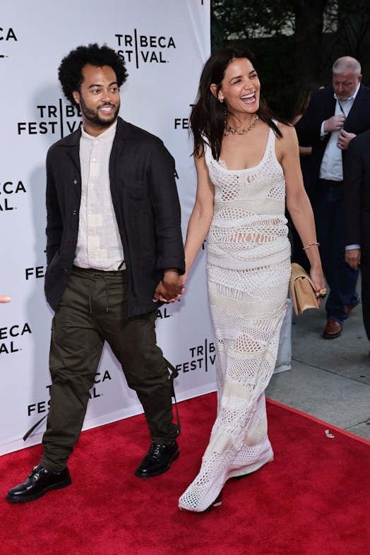 NEW YORK, NEW YORK - JUNE 14: Bobby Wooten III and Katie Holmes attend "Alone Together" premiere dur...