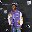 LOS ANGELES, CALIFORNIA - FEBRUARY 11: ASAP Rocky poses for a picture as Rihanna celebrates her beau...