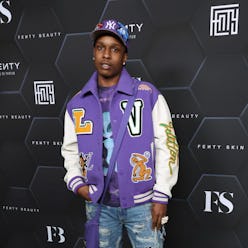 LOS ANGELES, CALIFORNIA - FEBRUARY 11: ASAP Rocky poses for a picture as Rihanna celebrates her beau...
