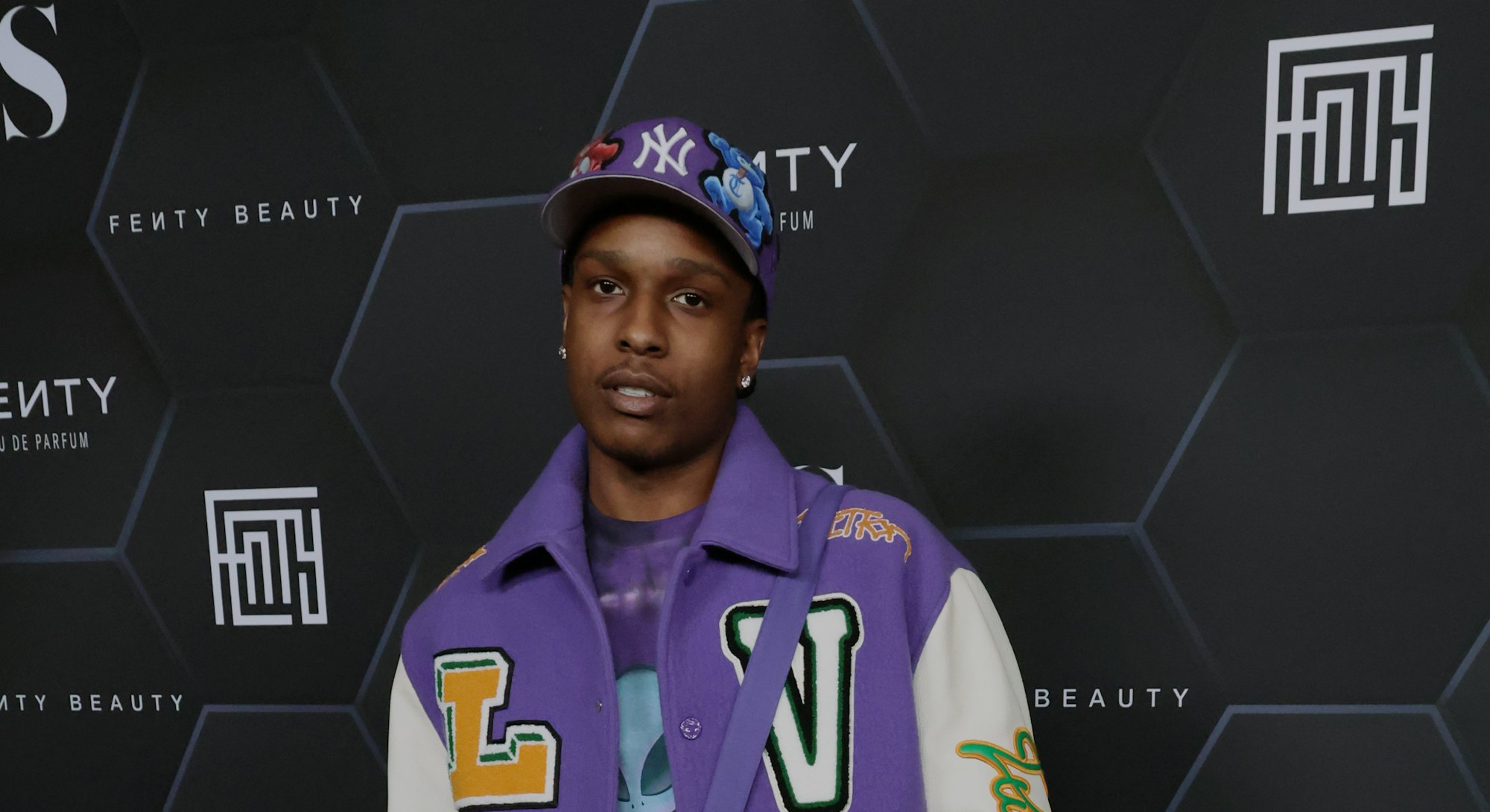 LOS ANGELES, CALIFORNIA - FEBRUARY 11: ASAP Rocky poses for a picture as Rihanna celebrates her beau...