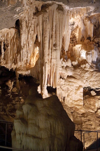 A general view shows rock formations in the al-Hoota natural cave after it re-opened to the public f...