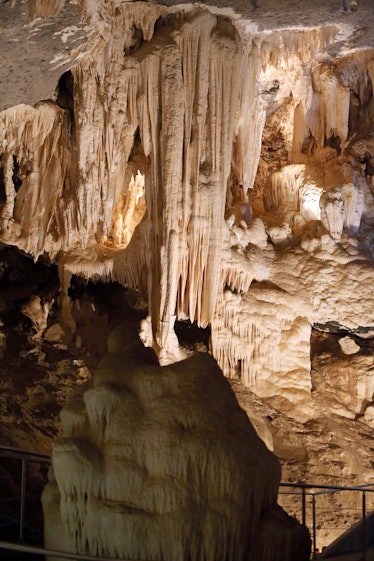 A general view shows rock formations in the al-Hoota natural cave after it re-opened to the public f...