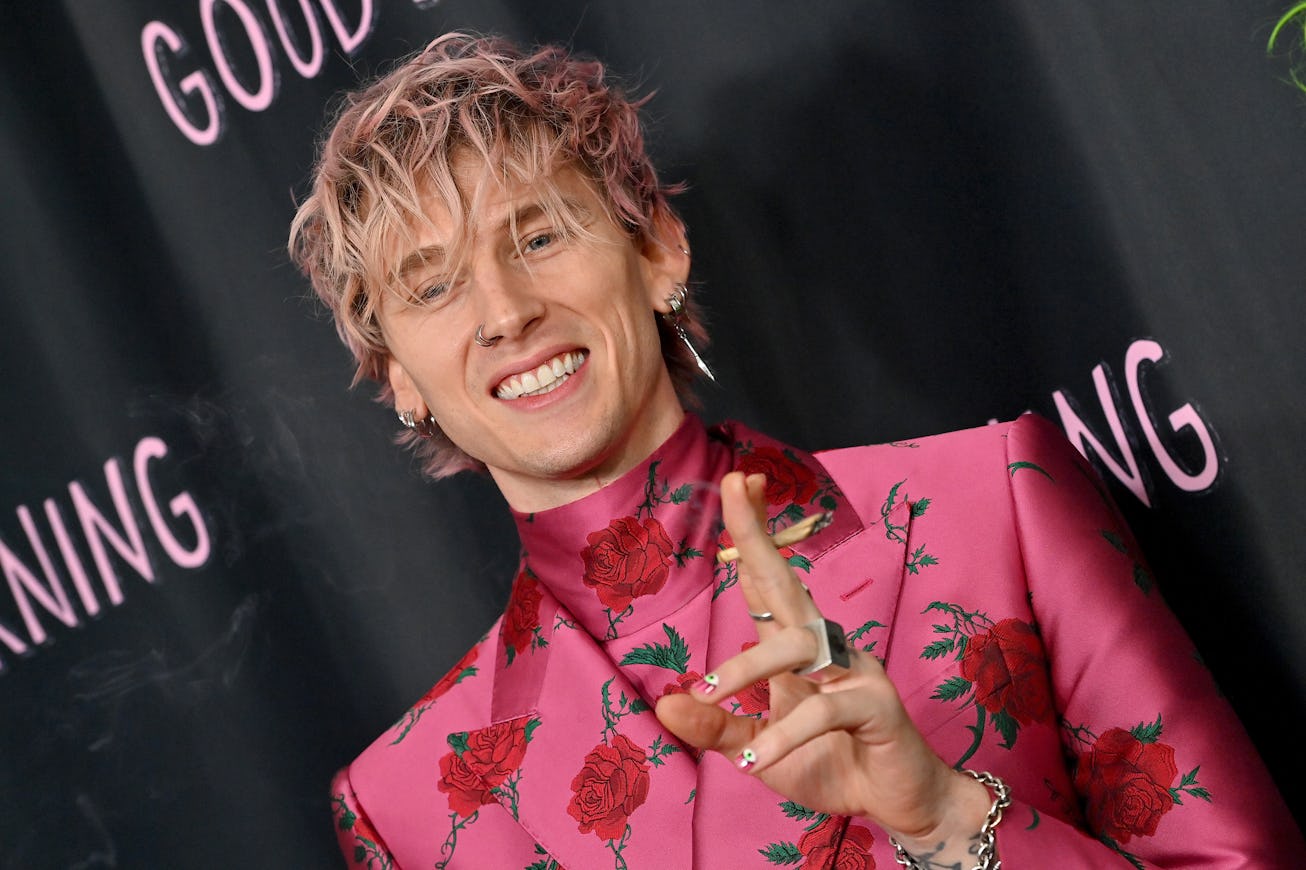 WEST HOLLYWOOD, CALIFORNIA - MAY 12: Machine Gun Kelly attends the World Premiere of "Good Mourning"...