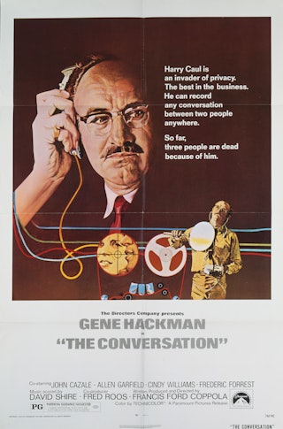 A poster for Francis Ford Coppola's 1974 drama 'The Conversation' starring Gene Hackman.  (Photo by ...