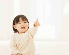 Laughing Little Girl Pointing Finger Towards Something, why does my baby call everyone mama