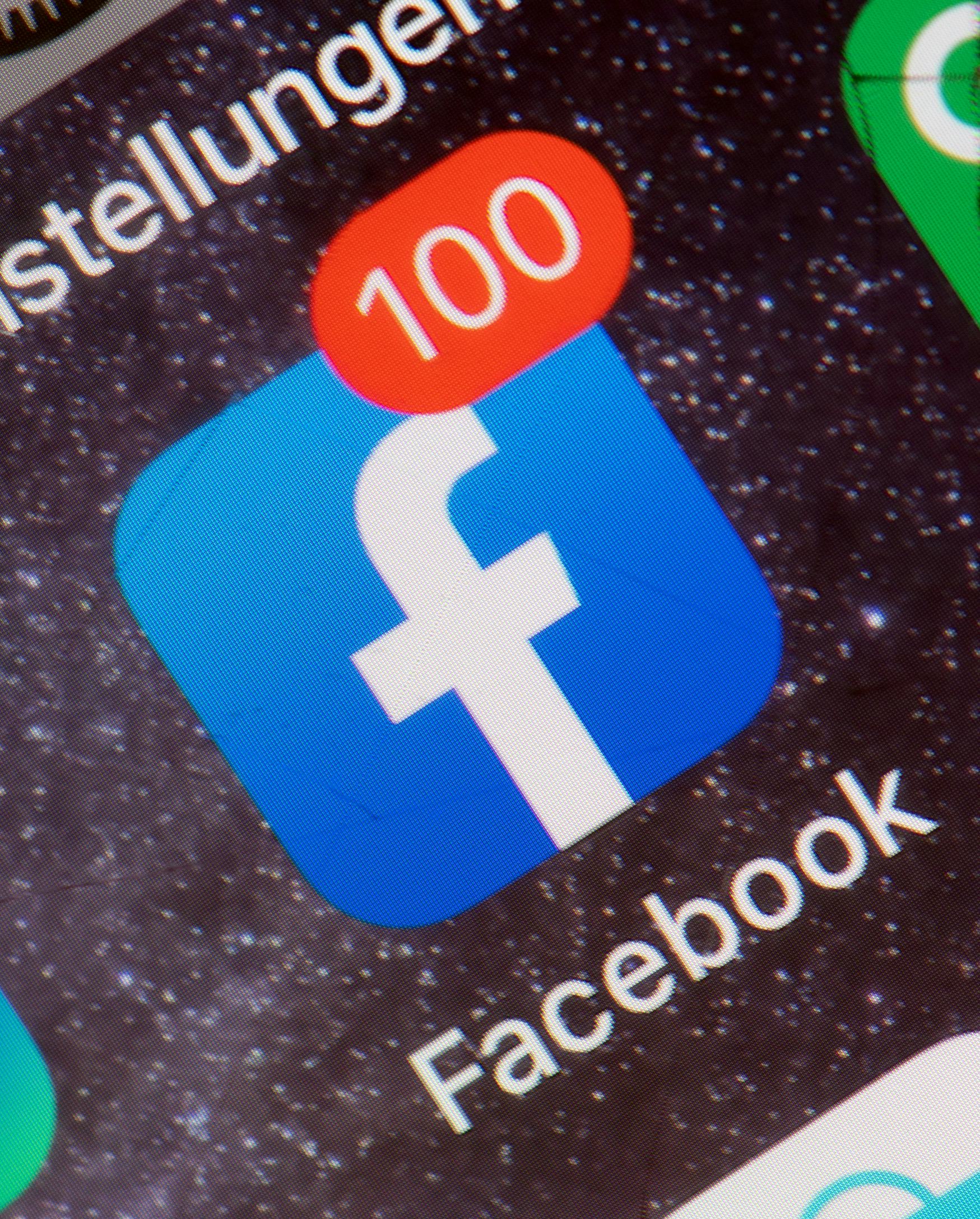 15 September 2019, Berlin: The Facebook logo on the display of a smartphone indicates the number of ...