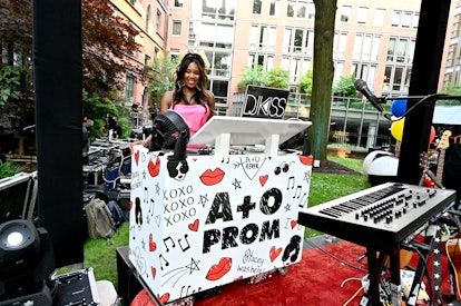 NEW YORK, NEW YORK - JUNE 15: DJ Kiss performs as alice + olivia by Stacey Bendet celebrates 20 year...