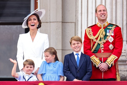 LONDON, ENGLAND - JUNE 02:  (L-R)  Prince Louis of Cambridge, Catherine, Duchess of Cambridge, Princ...