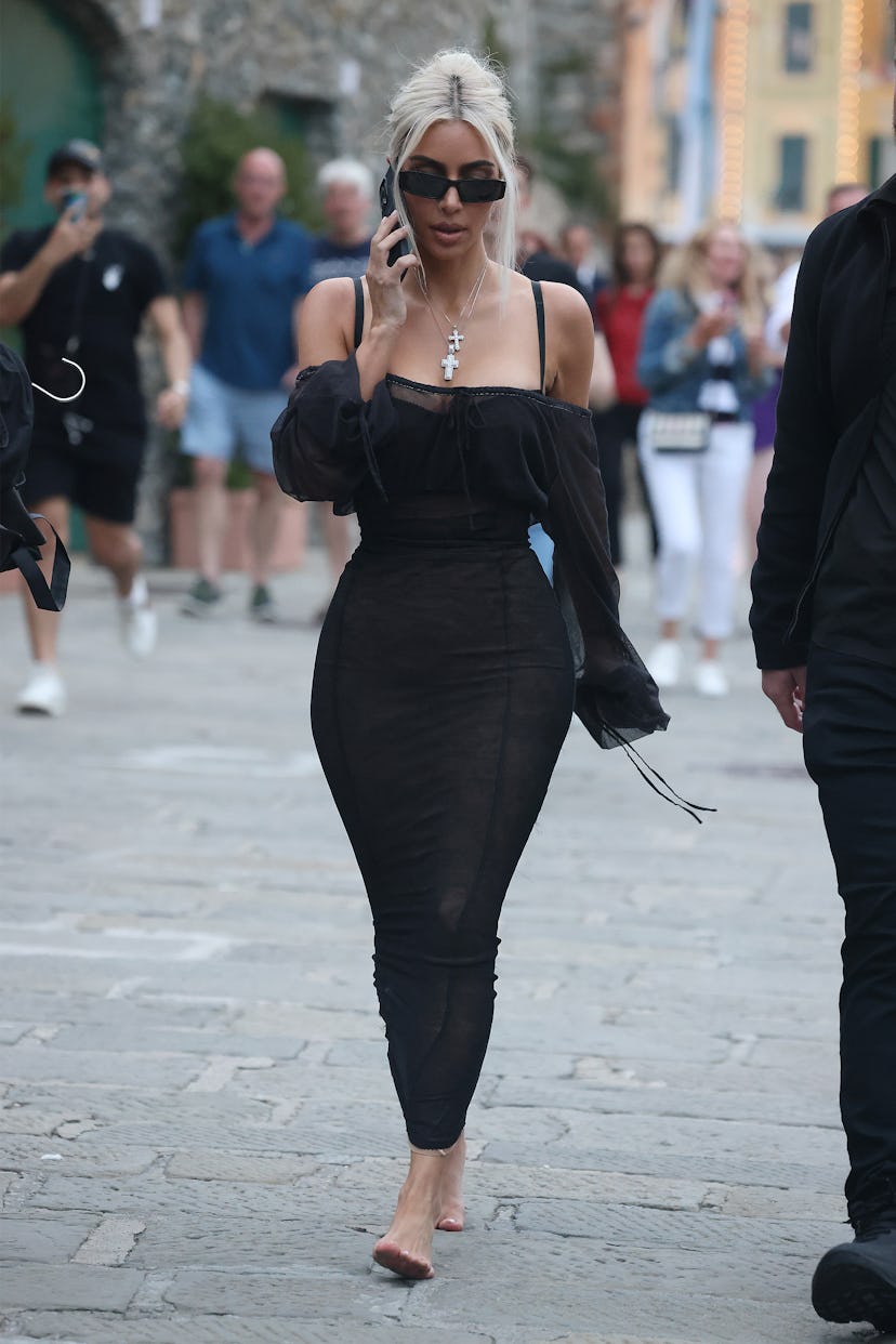 PORTOFINO, ITALY - May 21: Kim Kardashian is seen on May 21, 2022 in Portofino, Italy. (Photo by NIN...