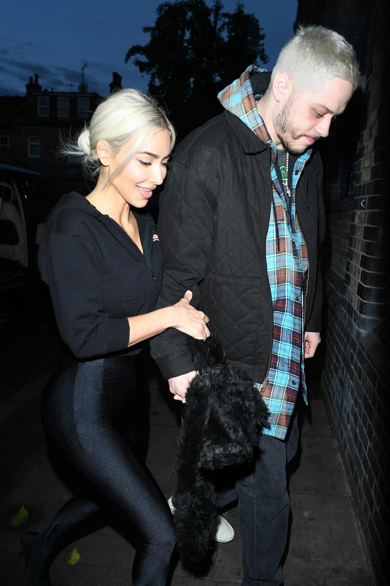 LONDON, ENGLAND - MAY 30:  Kim Kardashian and Pete Davidson are seen on May 30, 2022 in London, Engl...