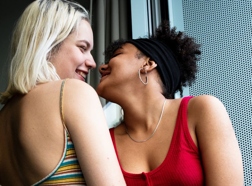 A lesbian couple exploring their sexuality