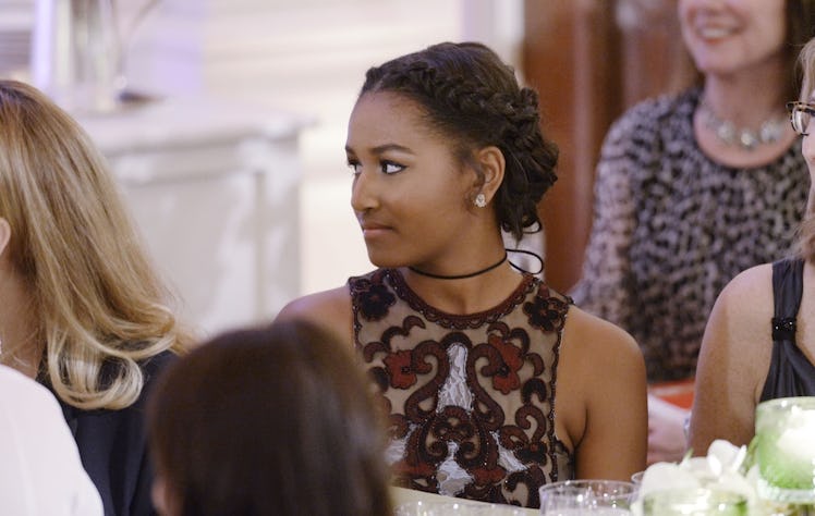 WASHINGTON, DC - MARCH 10: Sasha Obama attends a State Dinner at the White House March 10, 2016 in W...