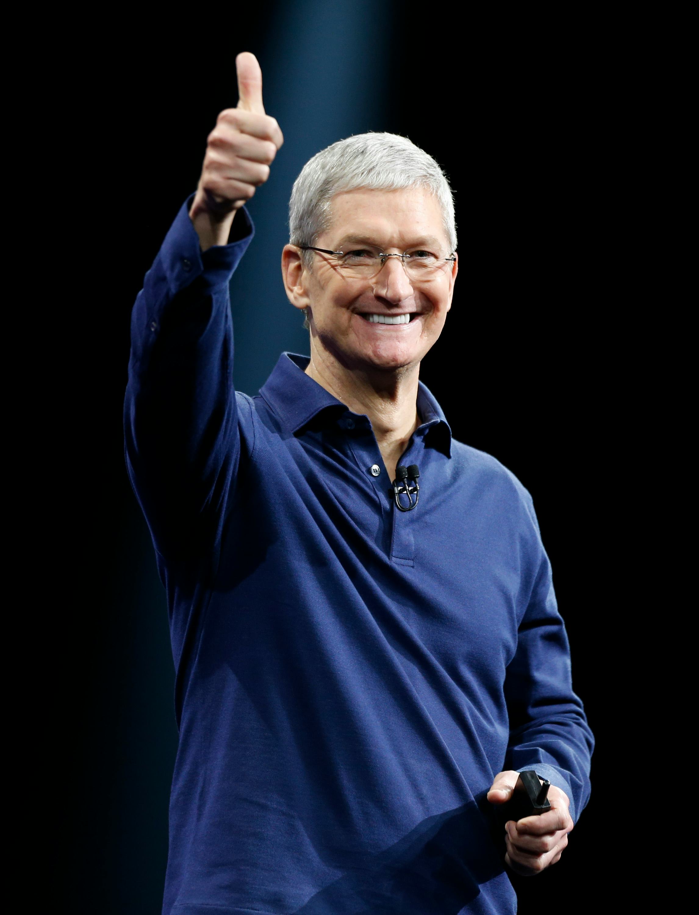 Apple's Tim Cook delivers the keynote address at the Worldwide Developers Conference, Monday morning...