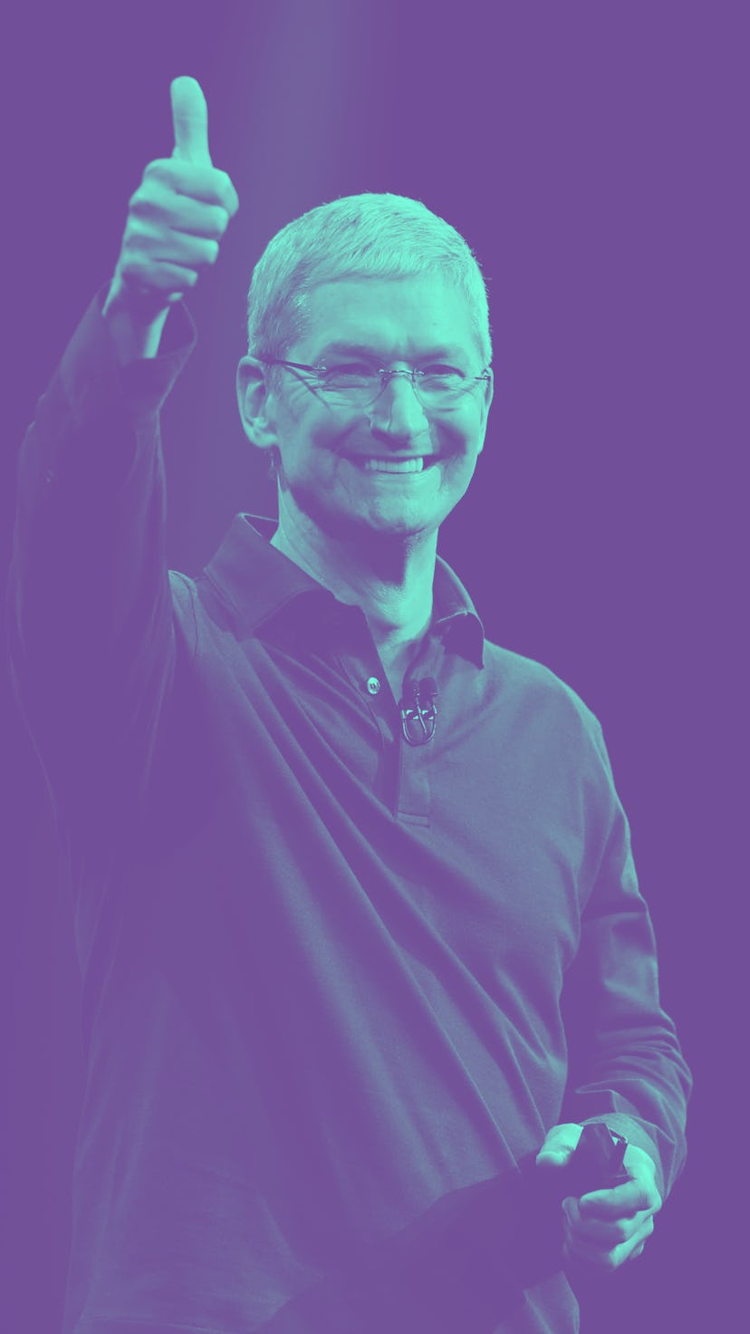 Apple's Tim Cook delivers the keynote address at the Worldwide Developers Conference, Monday morning...