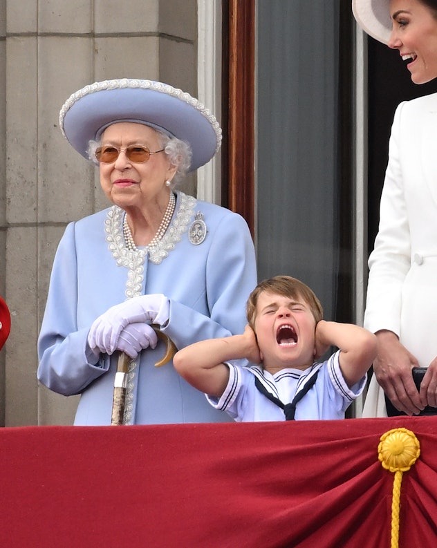 Queen Elizabeth II and Prince Louis during Trooping the Colour.