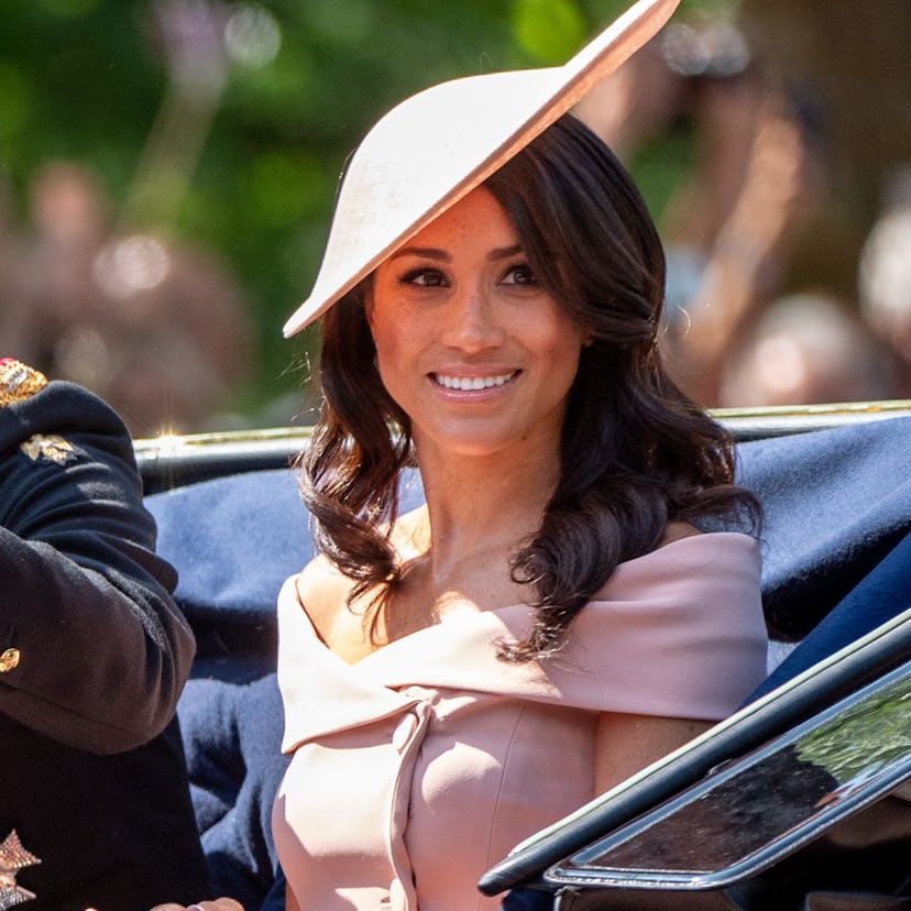 LONDON, ENGLAND - JUNE 09:  Meghan, Duchess of Sussex during Trooping The Colour 2018 on June 9, 201...