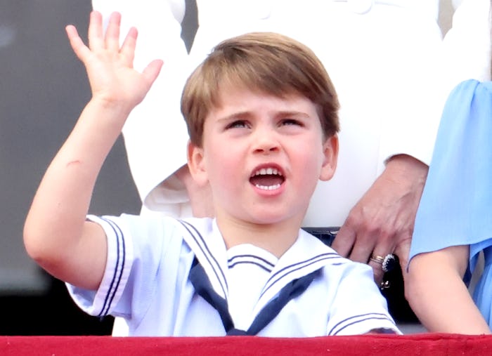 LONDON, ENGLAND - JUNE 02: Prince Louis of Cambridge on the balcony during Trooping The Colour on Ju...