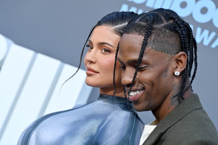 LAS VEGAS, NEVADA - MAY 15: Kylie Jenner and Travis Scott  attend the 2022 Billboard Music Awards at...
