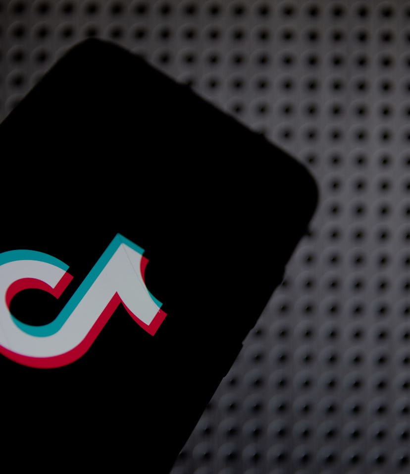 In this photo illustration TikTok logo is displayed on a smartphone screen in Athens, Greece on Apri...