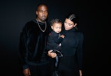 PARIS, FRANCE - SEPTEMBER 24:  Kanye West, Kim Kardashian and their daughter North West attend the B...
