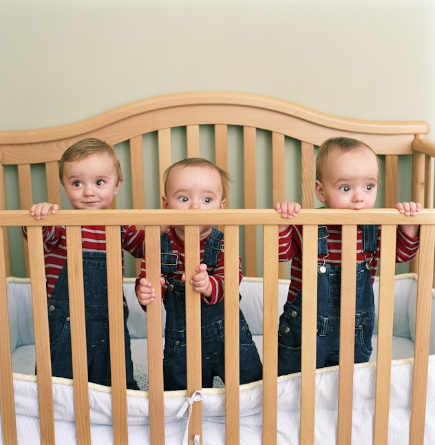triplet babies in a crib, baby names for triplets