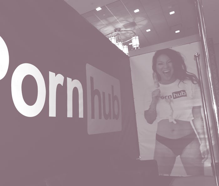 LAS VEGAS, NV - JANUARY 24: An image of adult film actress Asa Akira is dispayed at the Pornhub boo...