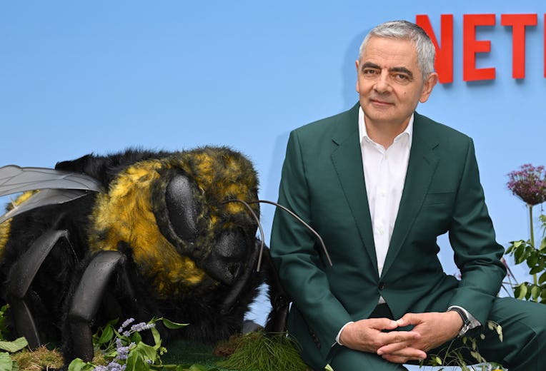 LONDON, ENGLAND - JUNE 19: Rowan Atkinson attends the UK Premiere of "Man Vs Bee" at Everyman Boroug...