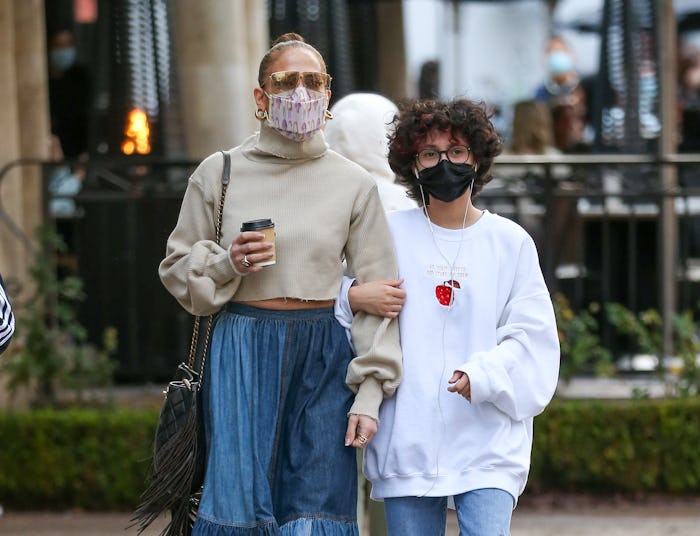 Jennifer Lopez and Emme Maribel Muniz seen on January 15, 2022 in Los Angeles, California. 