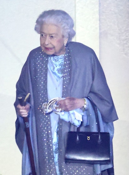 WINDSOR, ENGLAND - MAY 15: Queen Elizabeth II departs her Official Platinum Jubilee Celebration "A G...
