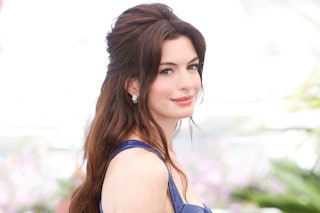 Anne Hathaway is angry, on behalf of mothers everywhere. Here, she attends the Cannes Festival in Ma...