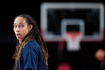 TOKYO, JAPAN August 2:  Brittney Griner #15 of the United States during team warm up before the Fran...