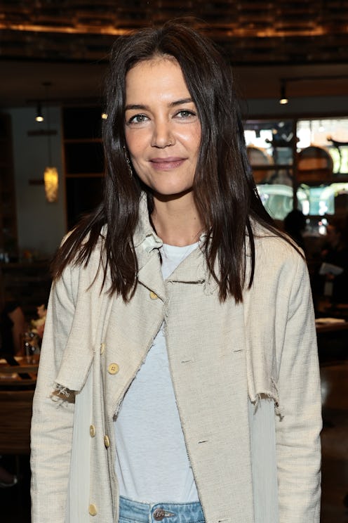 Katie Holmes brown clogs