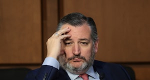 WASHINGTON, DC - APRIL 4: Sen. Ted Cruz (R-TX) listens during a Senate Judiciary Committee business ...