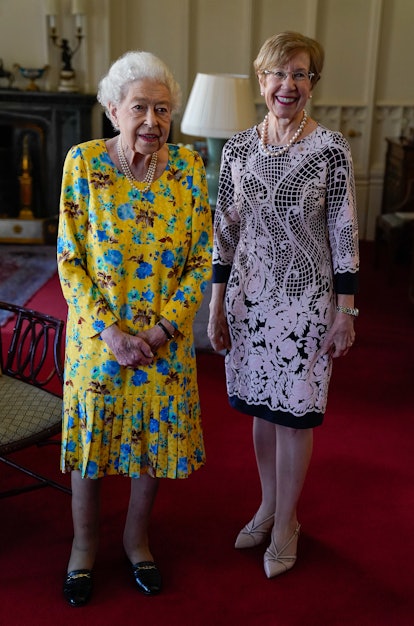 WINDSOR, ENGLAND - JUNE 22: Queen Elizabeth II receives the Governor of New South Wales Margaret Bea...