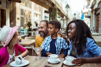 family at a cafe, how to co-parent with a stepparent