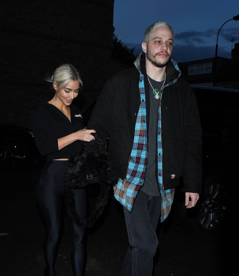 LONDON, ENGLAND - MAY 30:  Kim Kardashian and Pete Davidson are seen on May 30, 2022 in London, Engl...